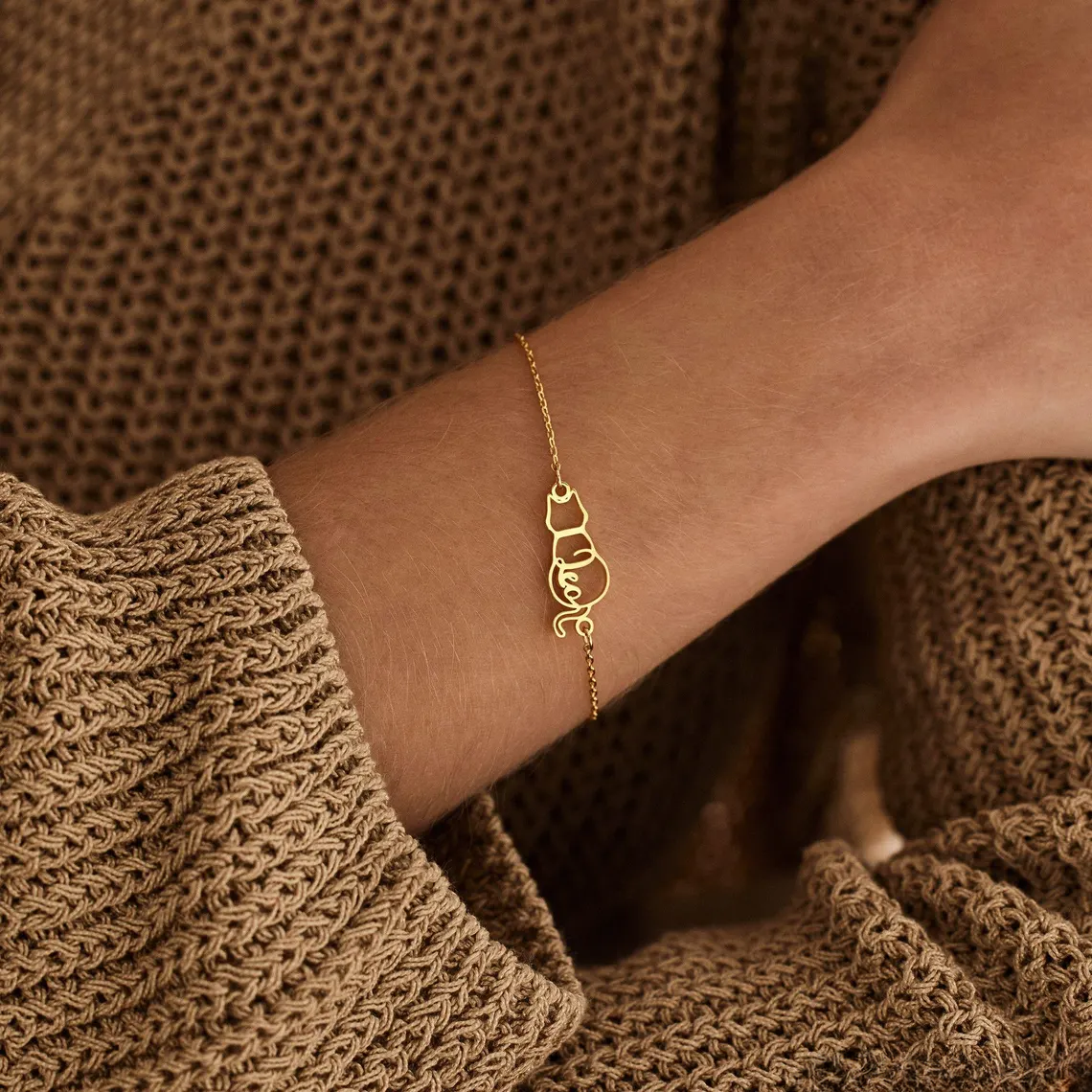 Personalised Cat Name Bracelet