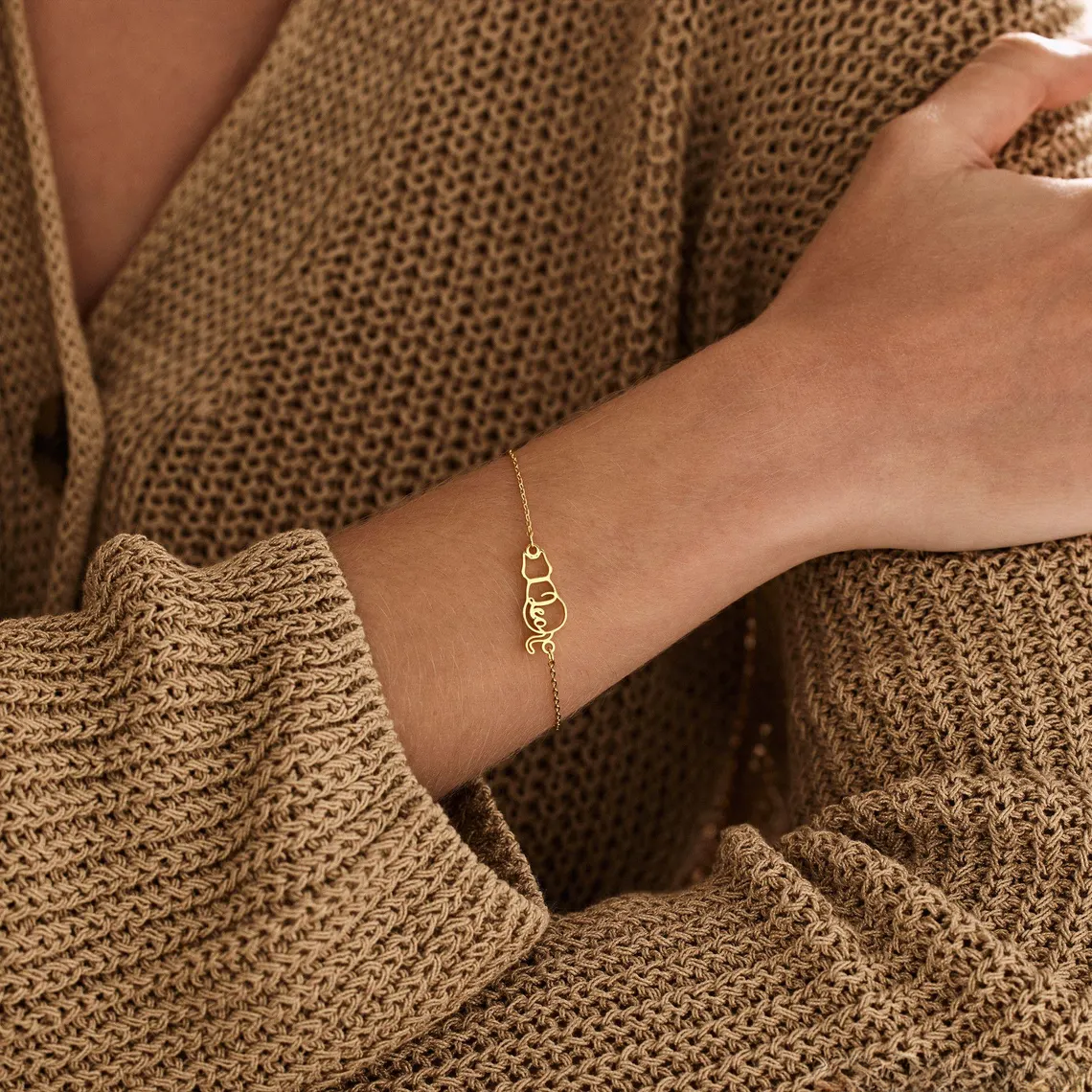 Personalised Cat Name Bracelet