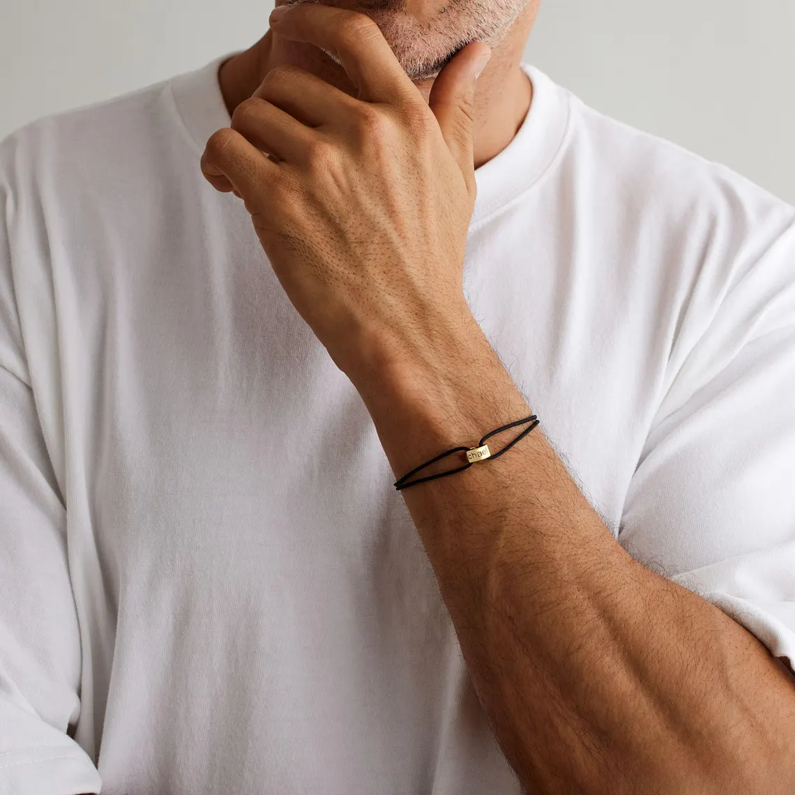 Personalised Mens Interlocking Bracelet