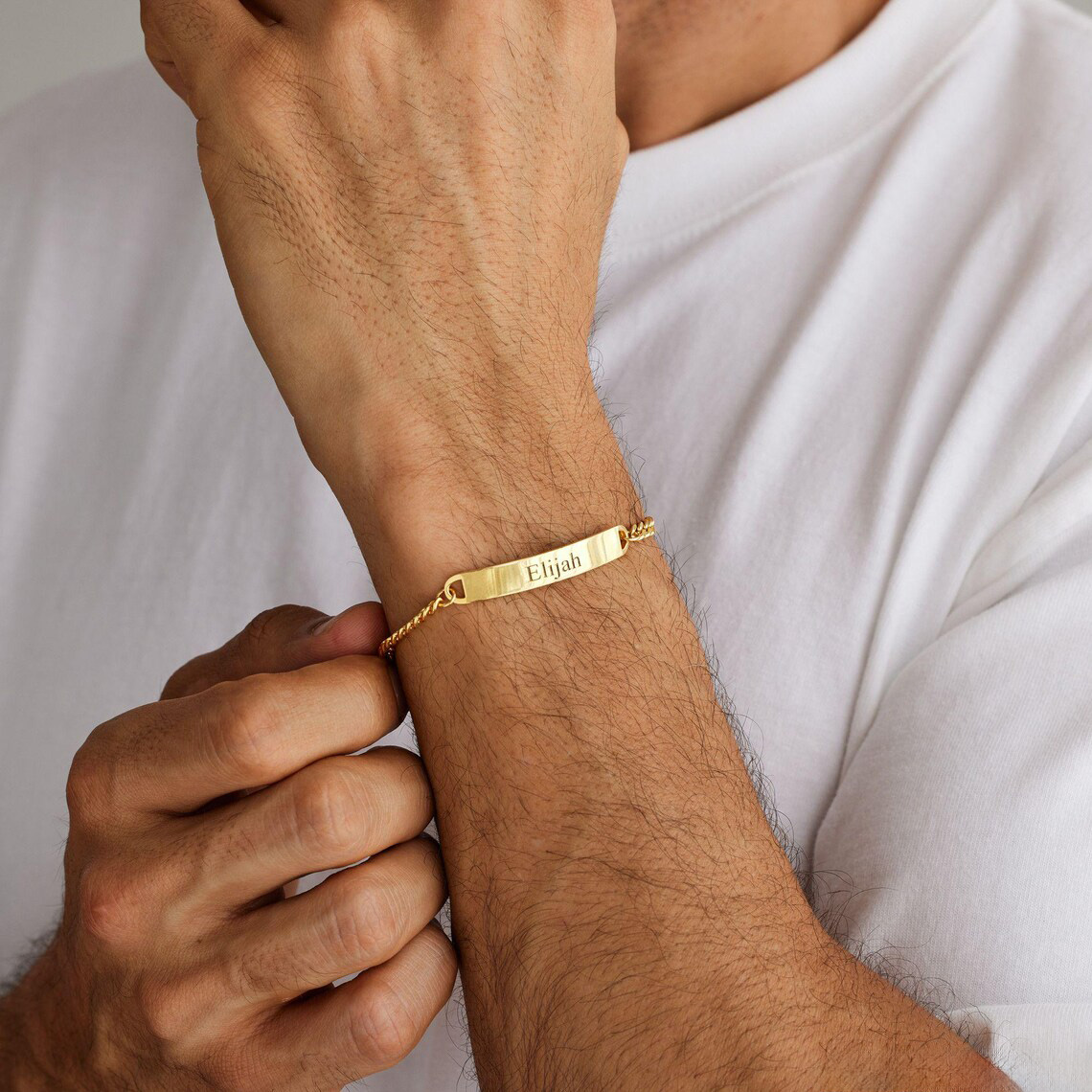 Personalised Bar Name Bracelet for Men