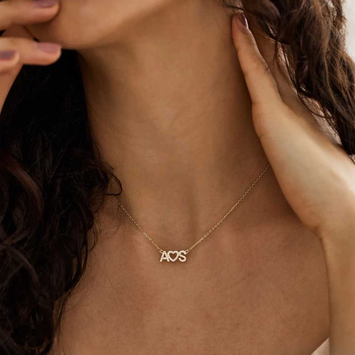 Custom Initial  Diamond Necklace