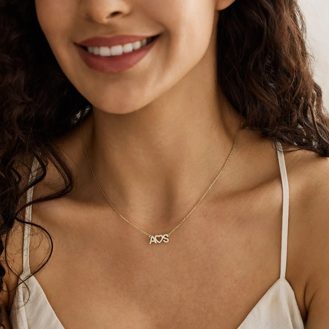 Custom Initial  Diamond Necklace