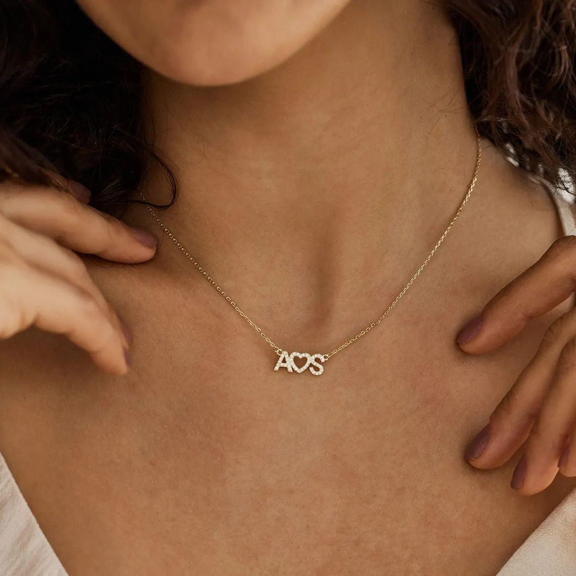 Custom Initial  Diamond Necklace