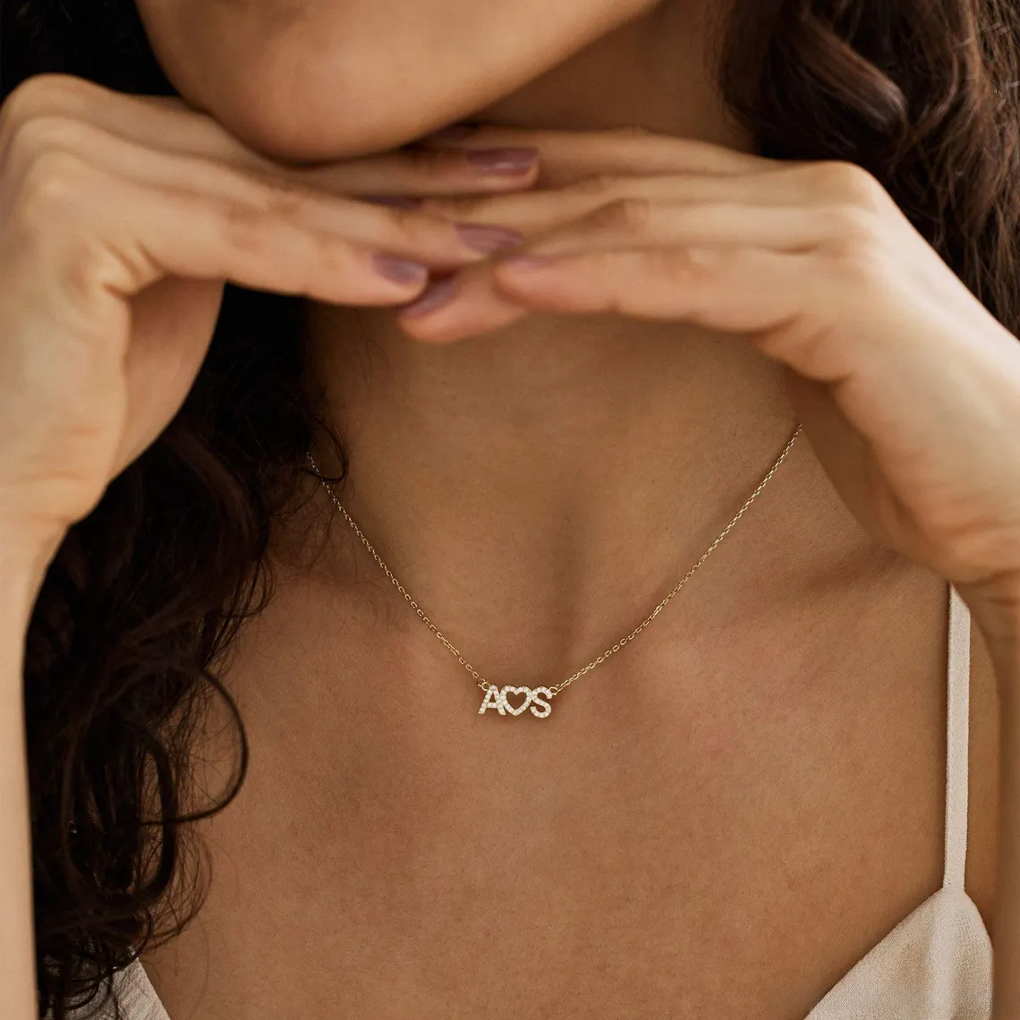 Custom Initial  Diamond Necklace
