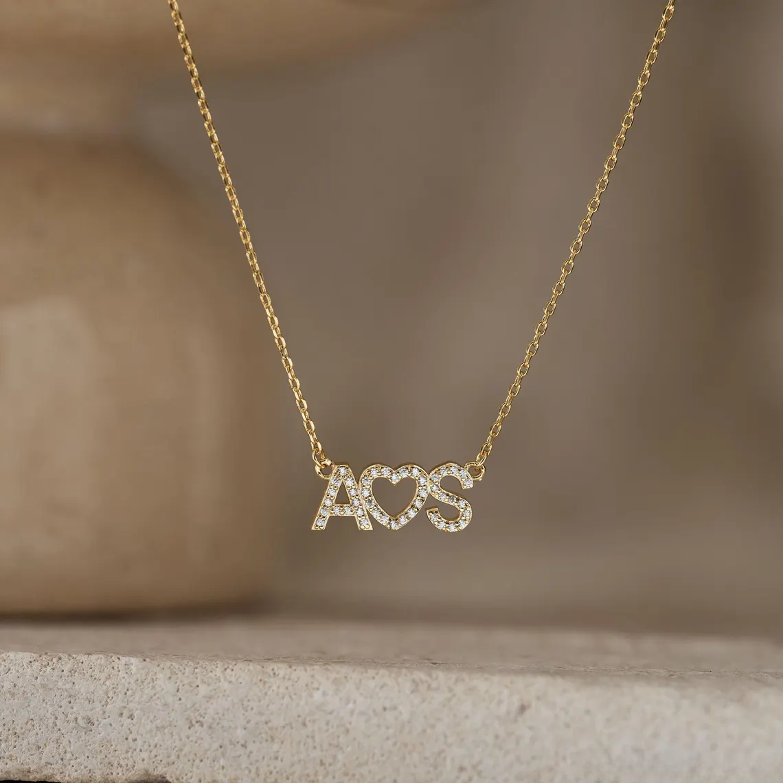 Custom Initial  Diamond Necklace