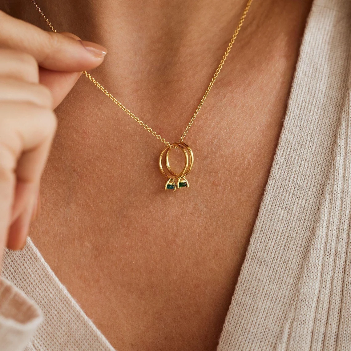 Dainty Birthstone Necklace, Family Birthstone Necklace