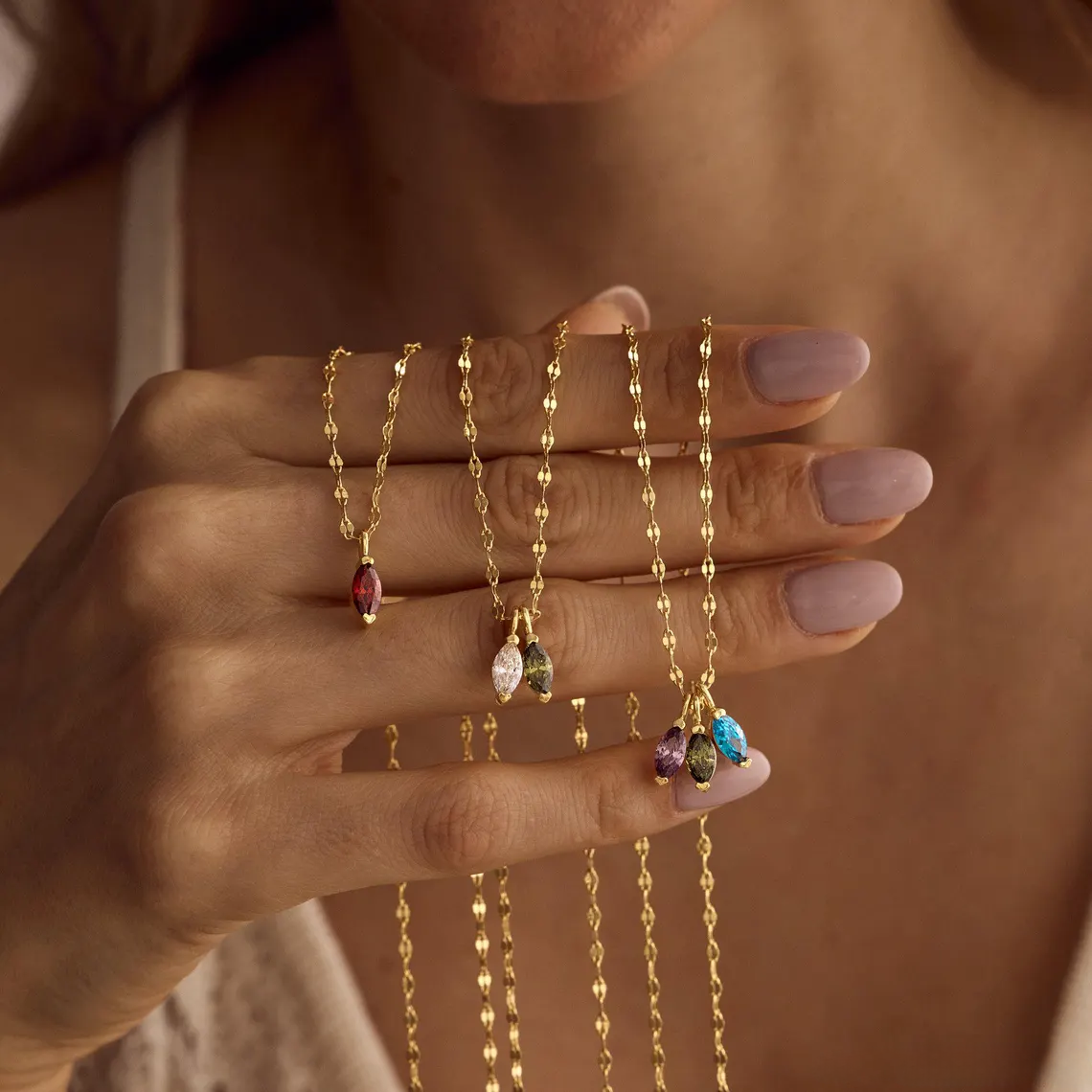 Personalised Multiple Birthstones Necklace