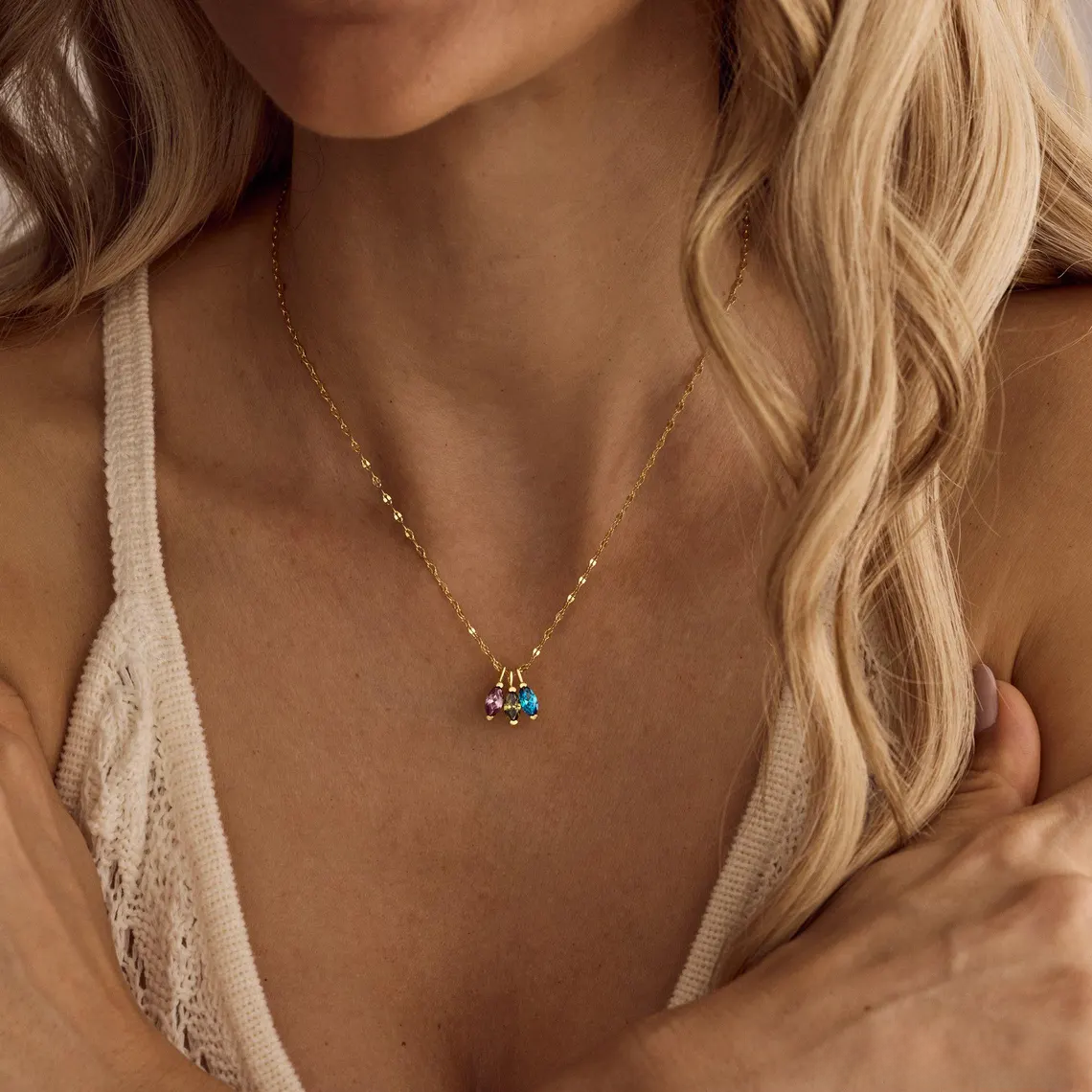 Personalised Multiple Birthstones Necklace