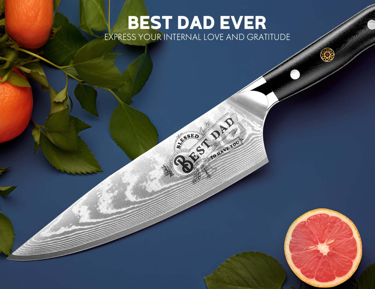 Damascus Chef Knife - Father - asetyhome