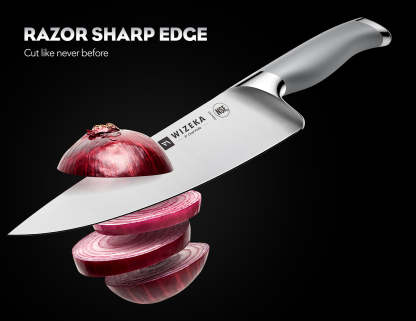 Kitchen Knife Set with Block 15PCS - Silver Wings Series - wizeka