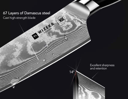 Damascus Chef Knife Set 3PCS - VG10 Core - wizeka