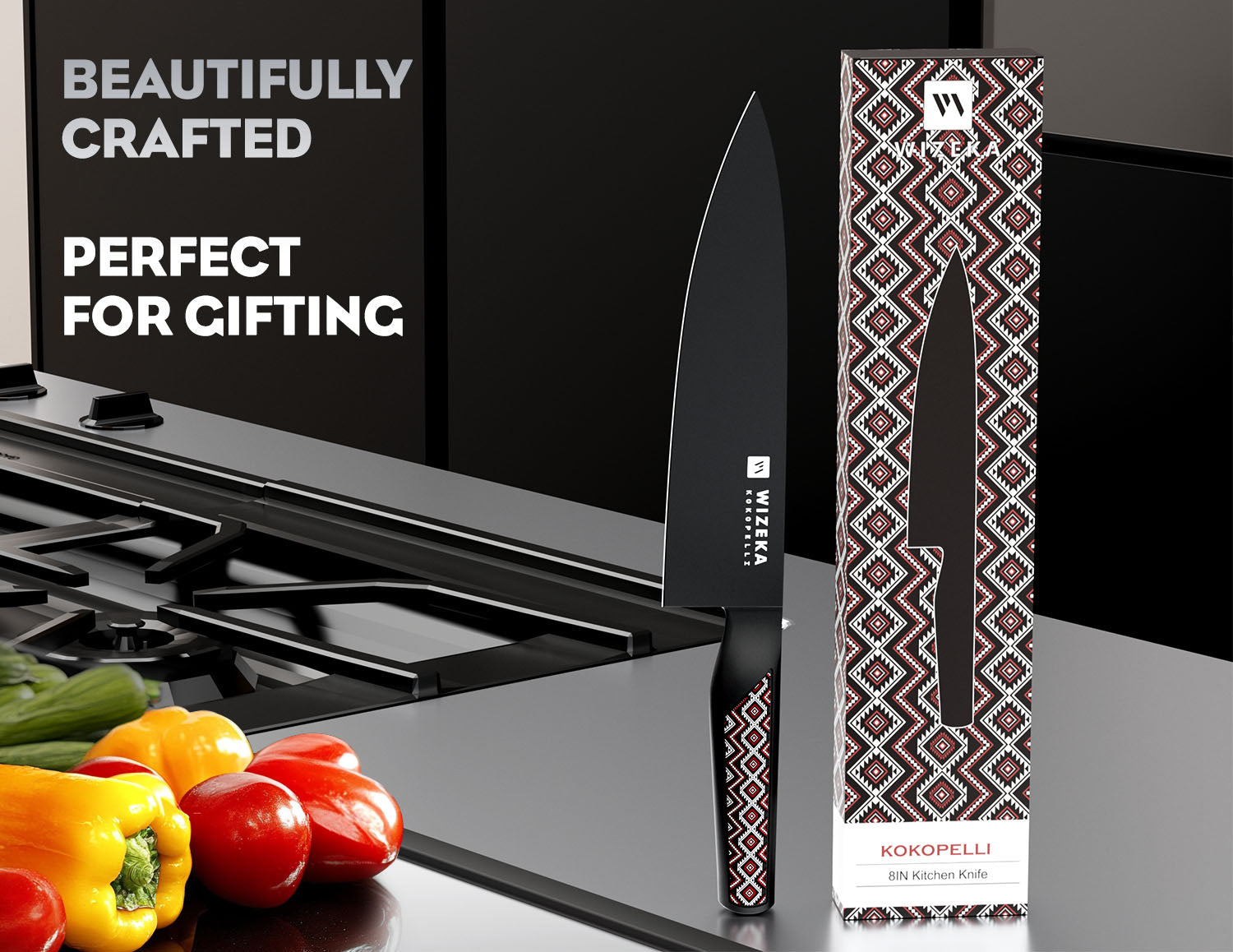 8 Inch Chef Knife - Kokopelli - wizeka
