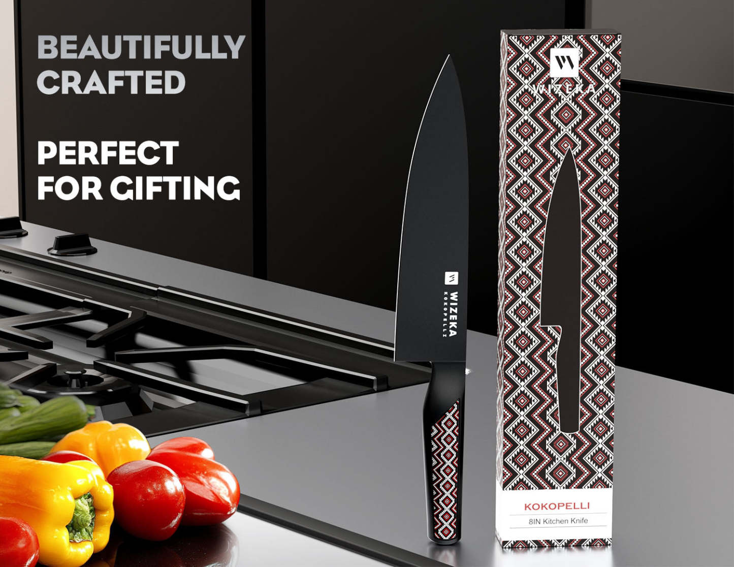 8 Inch Chef Knife - Kokopelli - wizeka