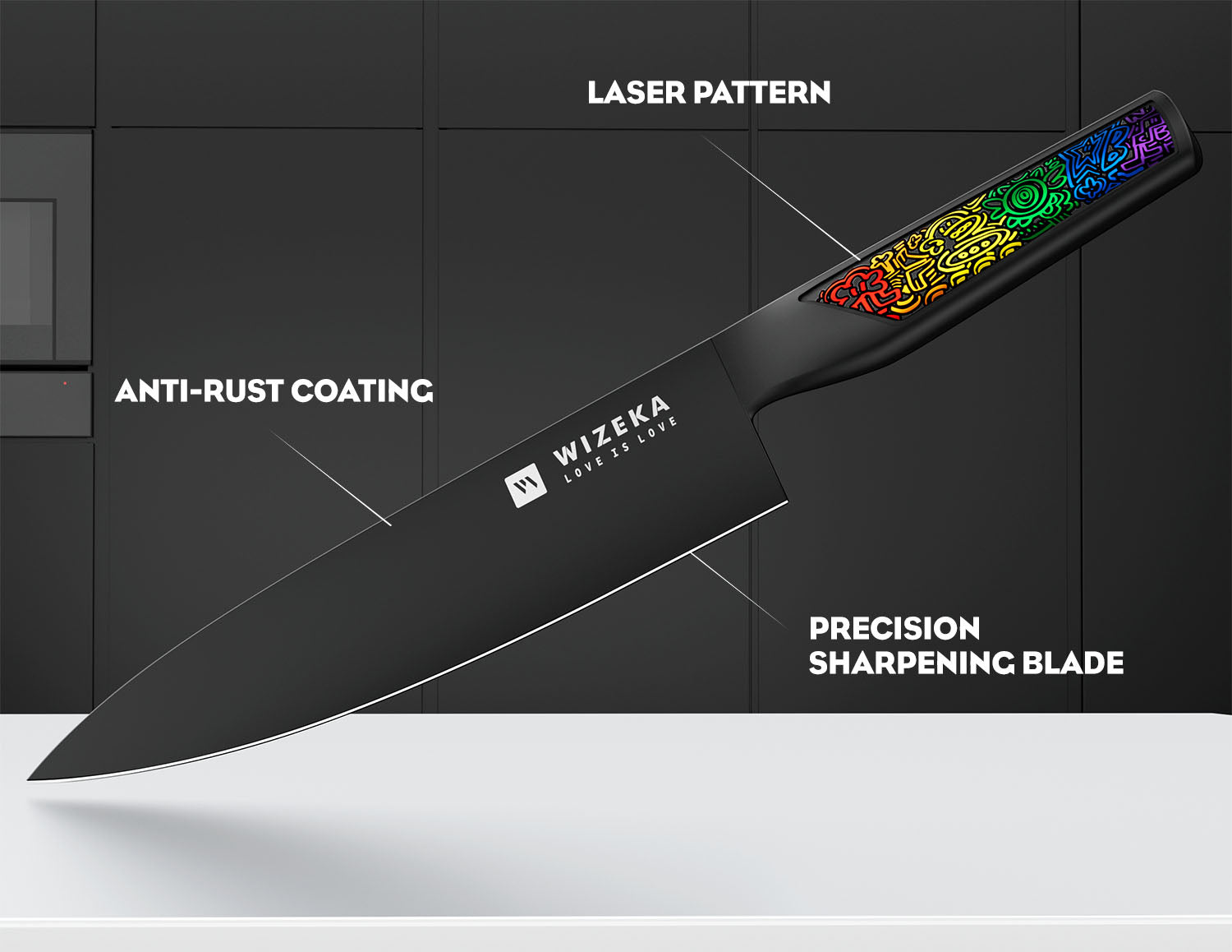 8 Inch Chef Knife - Rainbow - wizeka