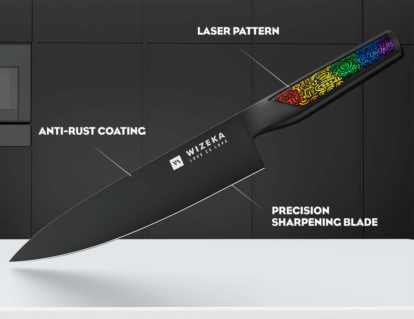 8 Inch Chef Knife - Rainbow - wizeka