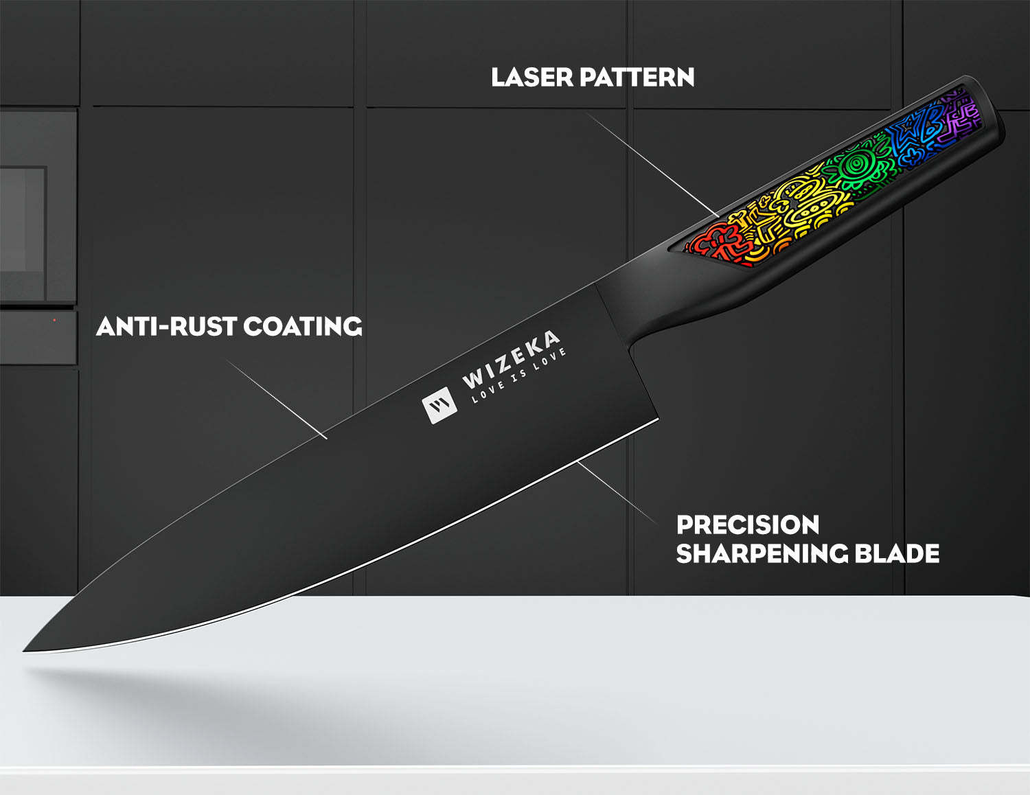 8 Inch Chef Knife - Rainbow - wizeka
