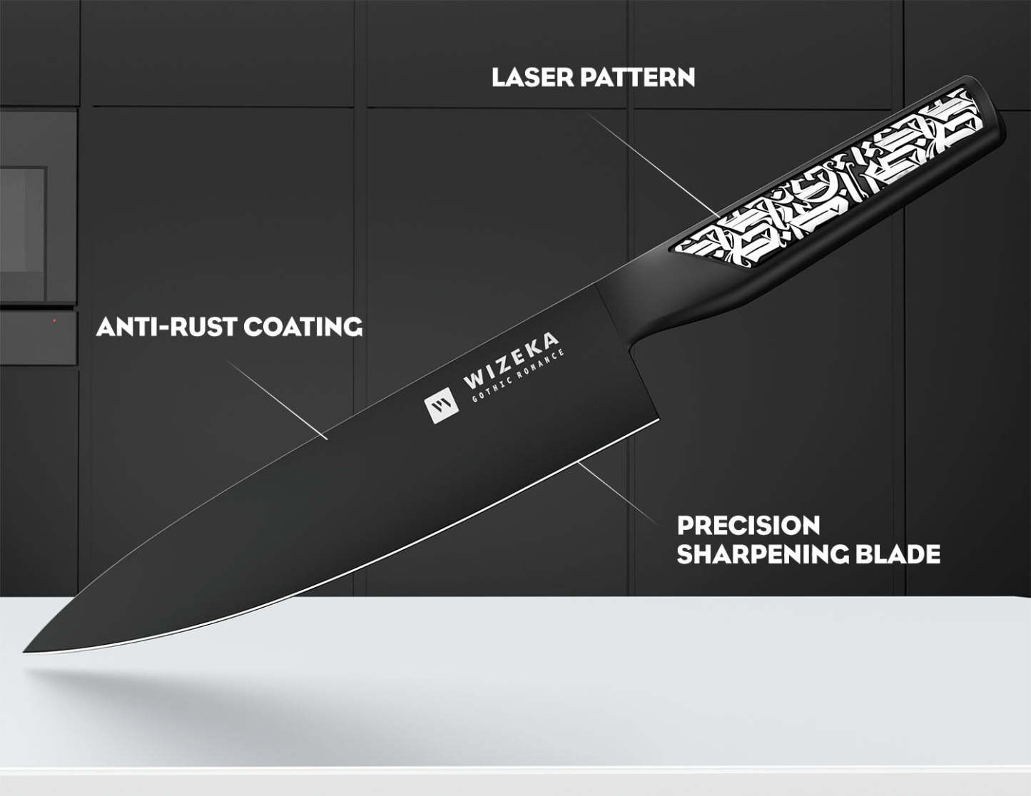 8 Inch Chef Knife - Gothic - wizeka