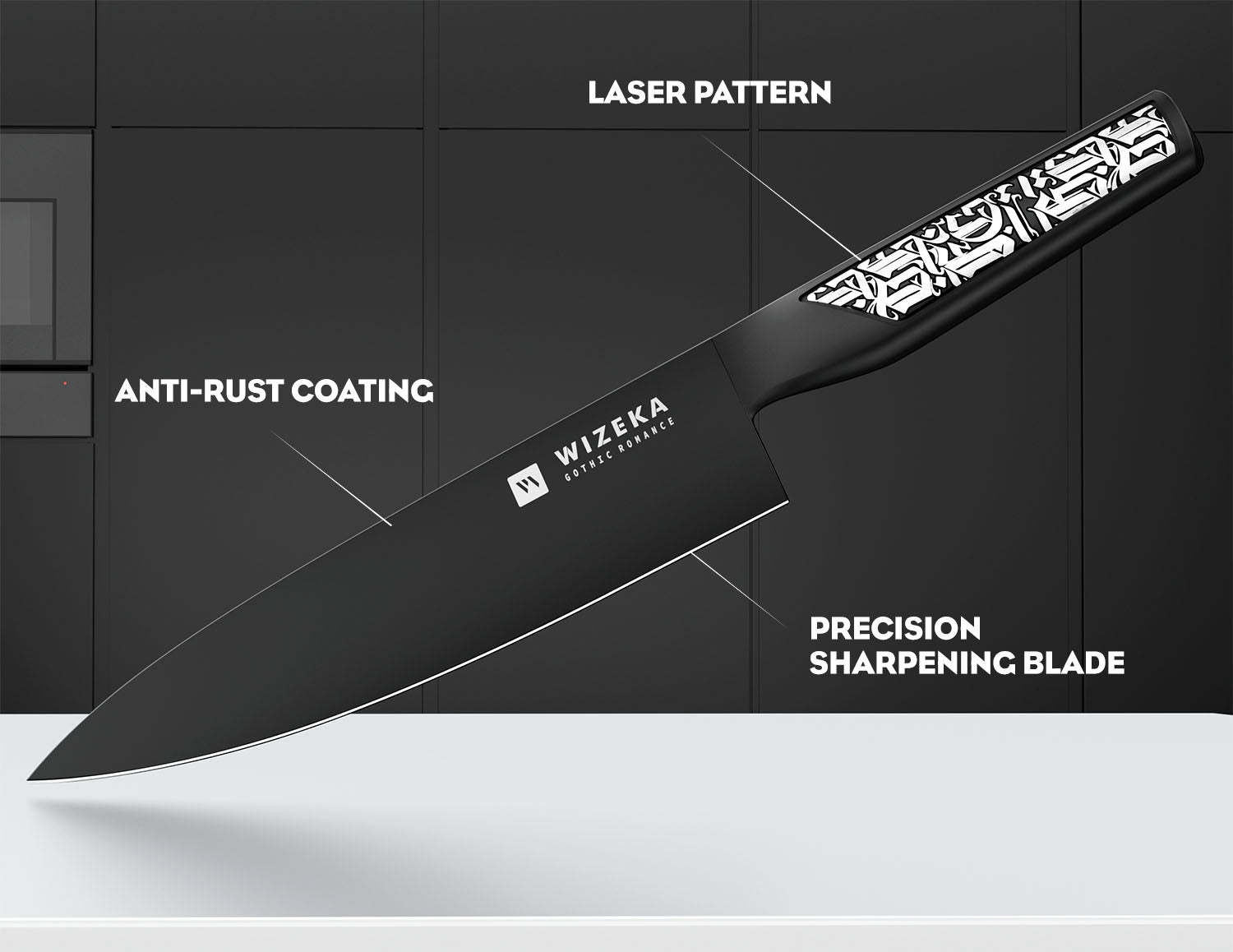 8 Inch Chef Knife - Gothic - wizeka