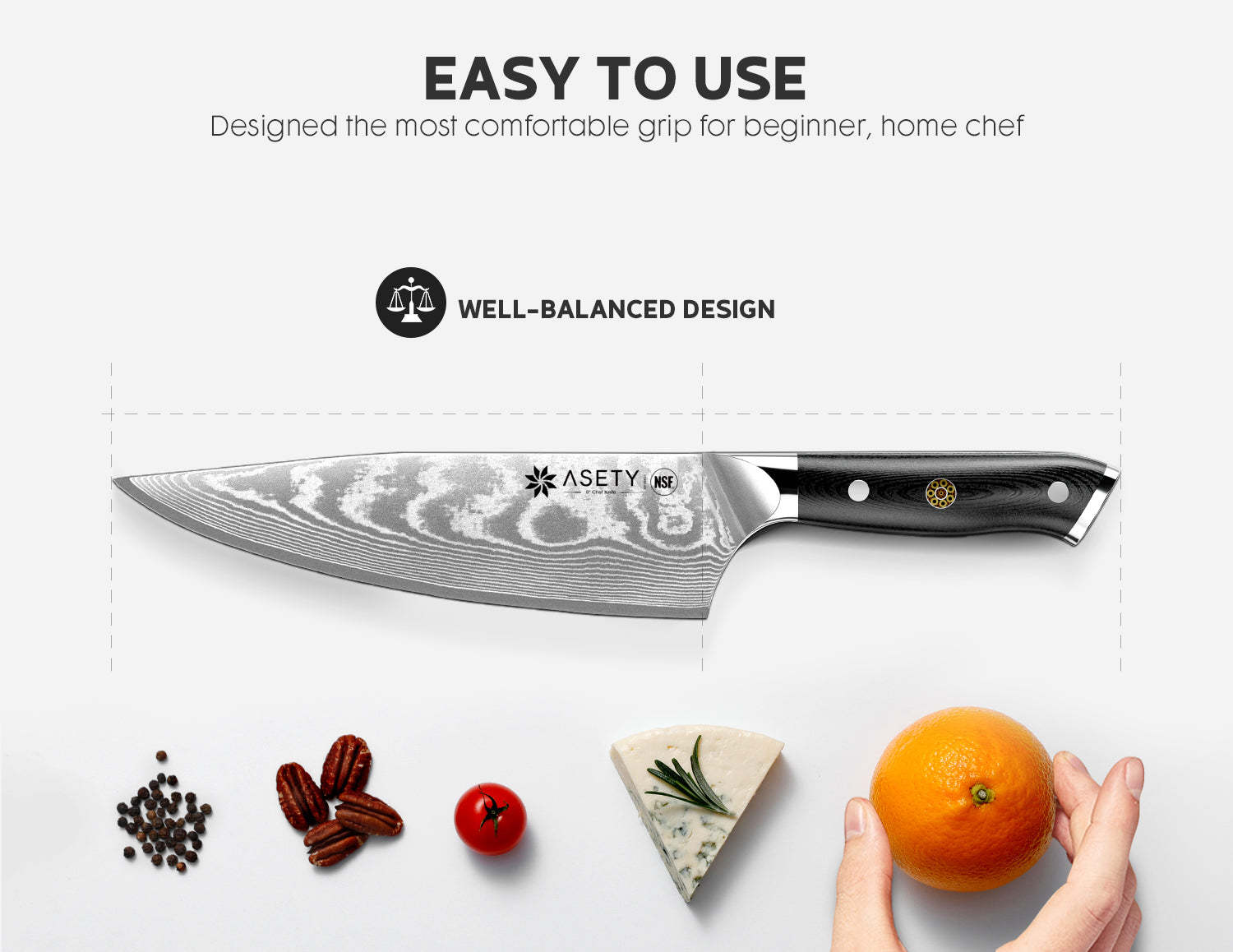 Damascus Chef Knife - VG10 Core - asetyhome