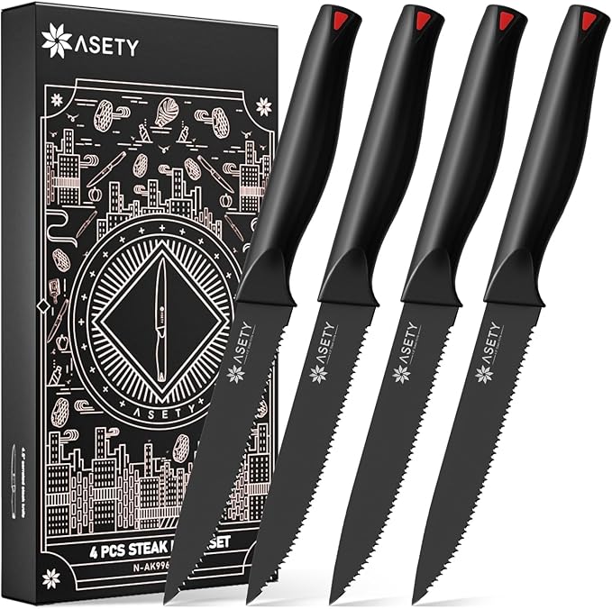 Steak Knives Set of 4 - Black Series - asetyhome