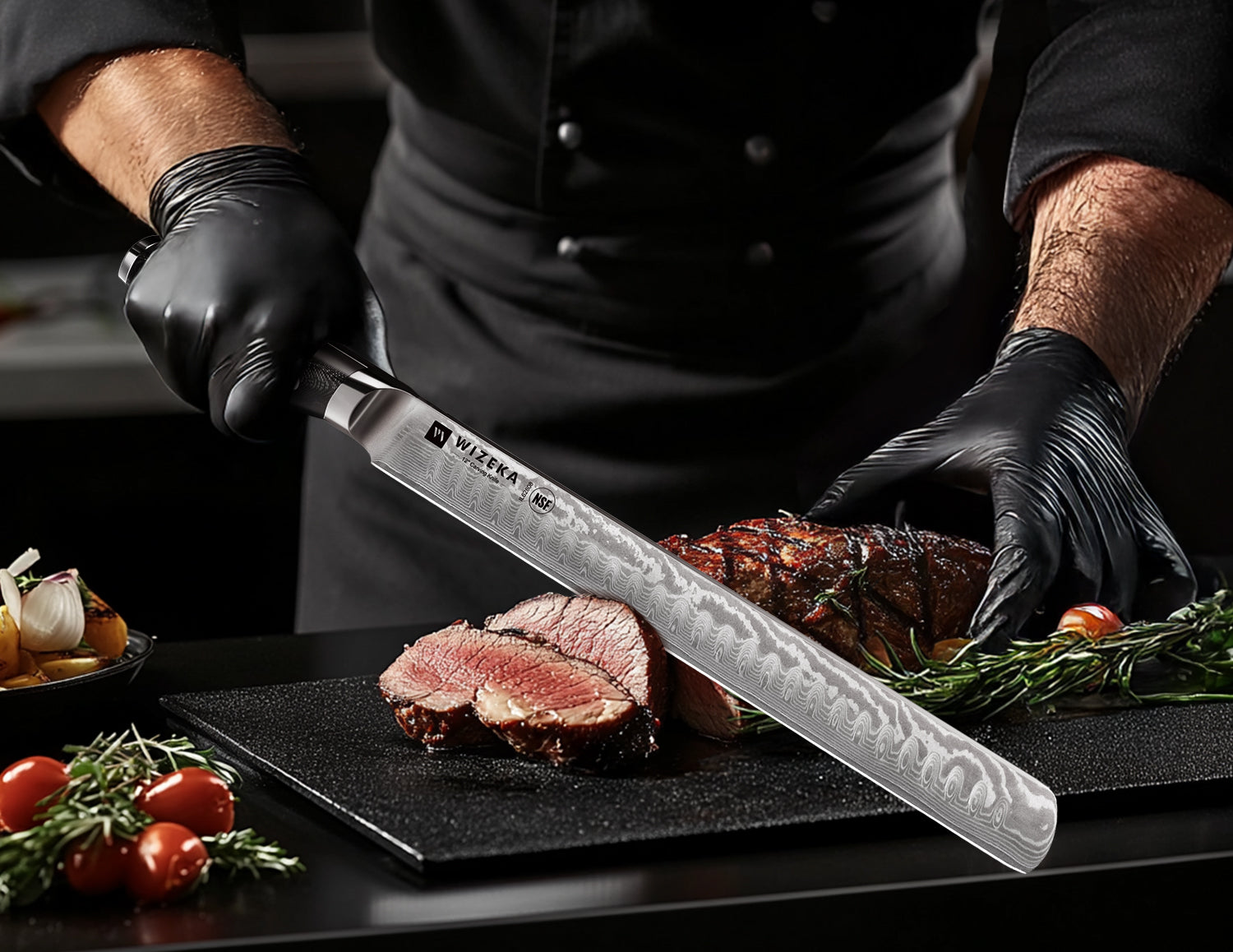 Damascus Brisket Knife - wizeka