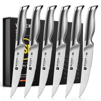 Steak Knives Set of 6 - Silver Wings Series - wizeka