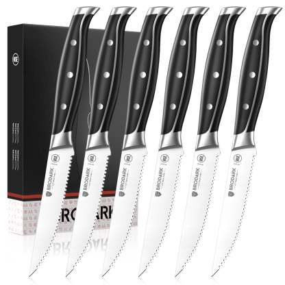 Steak Knives Set of 6 - Steel-King Series - Brodark