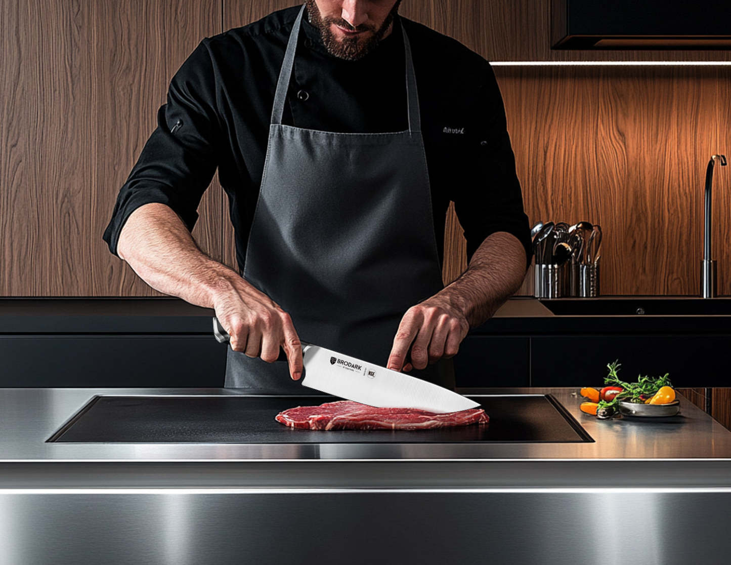Kitchen Knife Set with Block 15PCS - Eclipse Series - Brodark