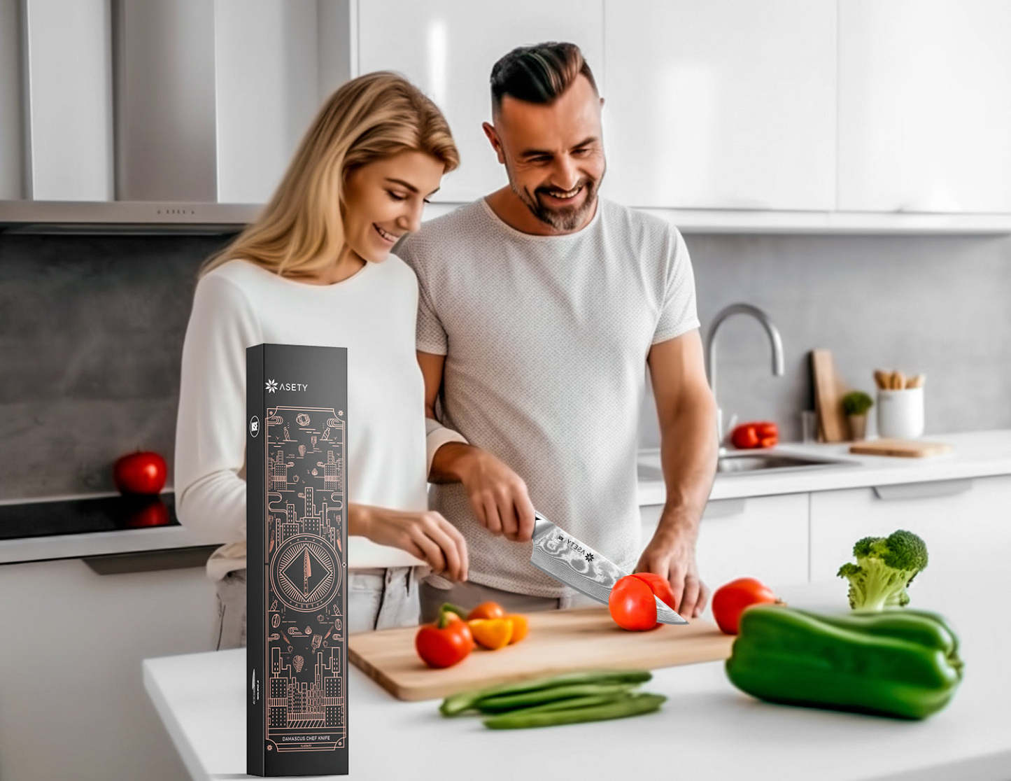 Damascus Chef Knife - VG10 Core - asetyhome