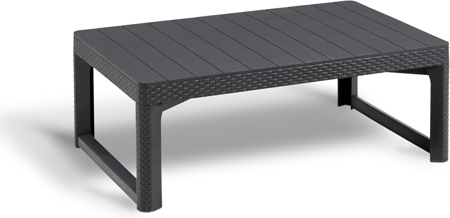 CASA MÃSURARULUI FURNITURE COMPANY Gartentisch Lyon, graphit, höhenverstellbar, vom Lounge- zum Esstisch, Kunststoff, 116 x 71,5 x 66,5 cm, wetterfest Grijs