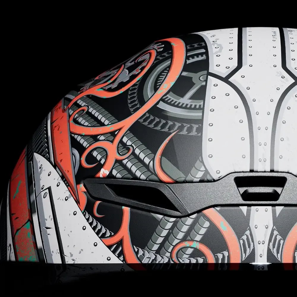 Cavaleiro a Vapor: Um capacete concebido especificamente para motociclistas