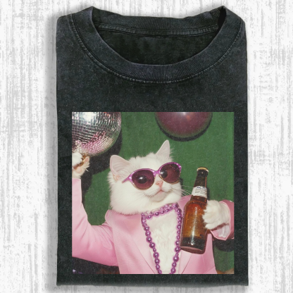 Wacky Cat Washed T-shirt