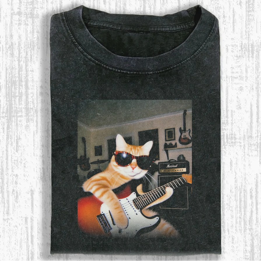 Groovy Cat Jam Washed T-shirt