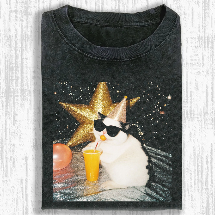 Wacky Cat Washed T-shirt