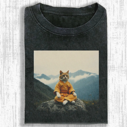 Kung Fu Cat Washed T-shirt
