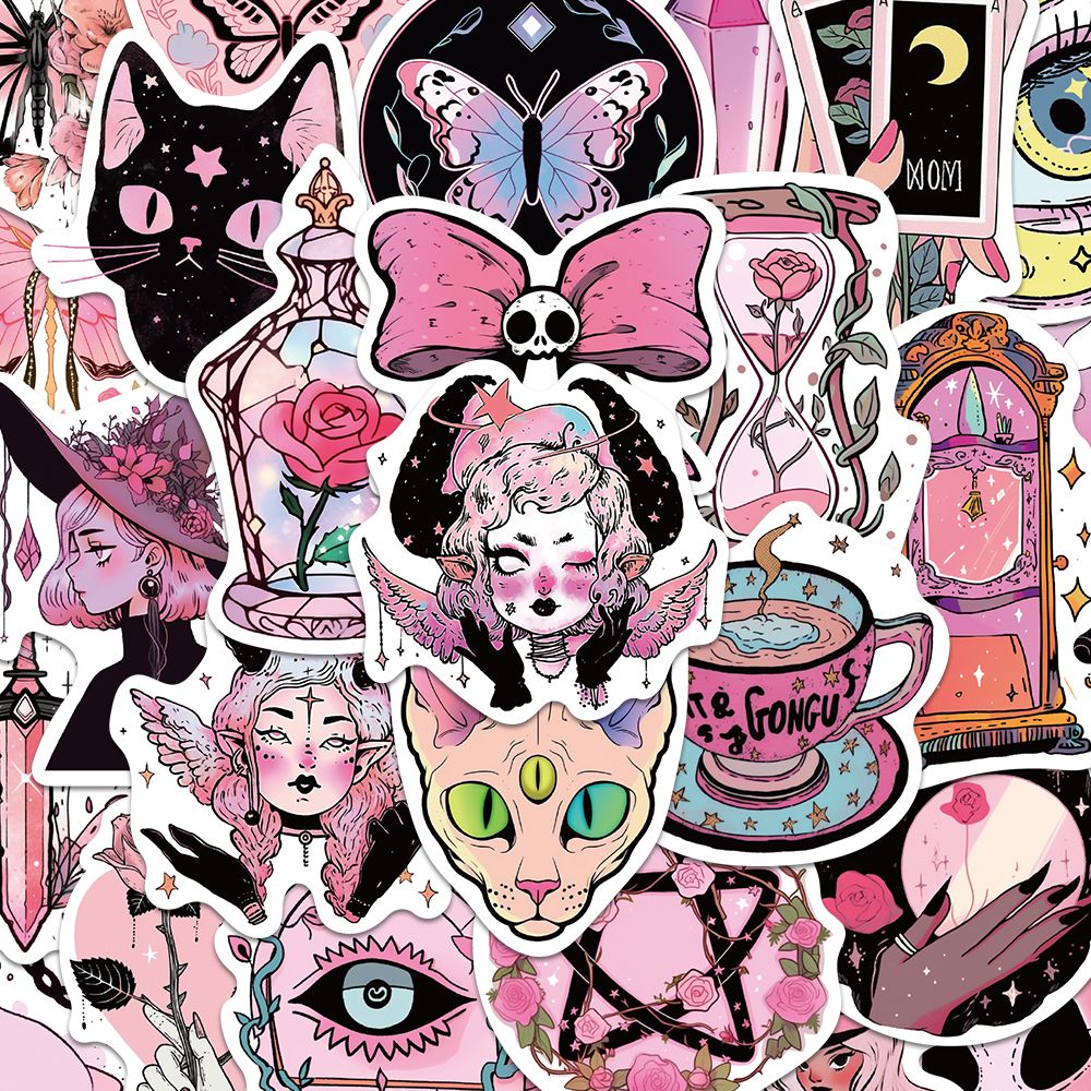 The Pink Witch stickers 50pcs
