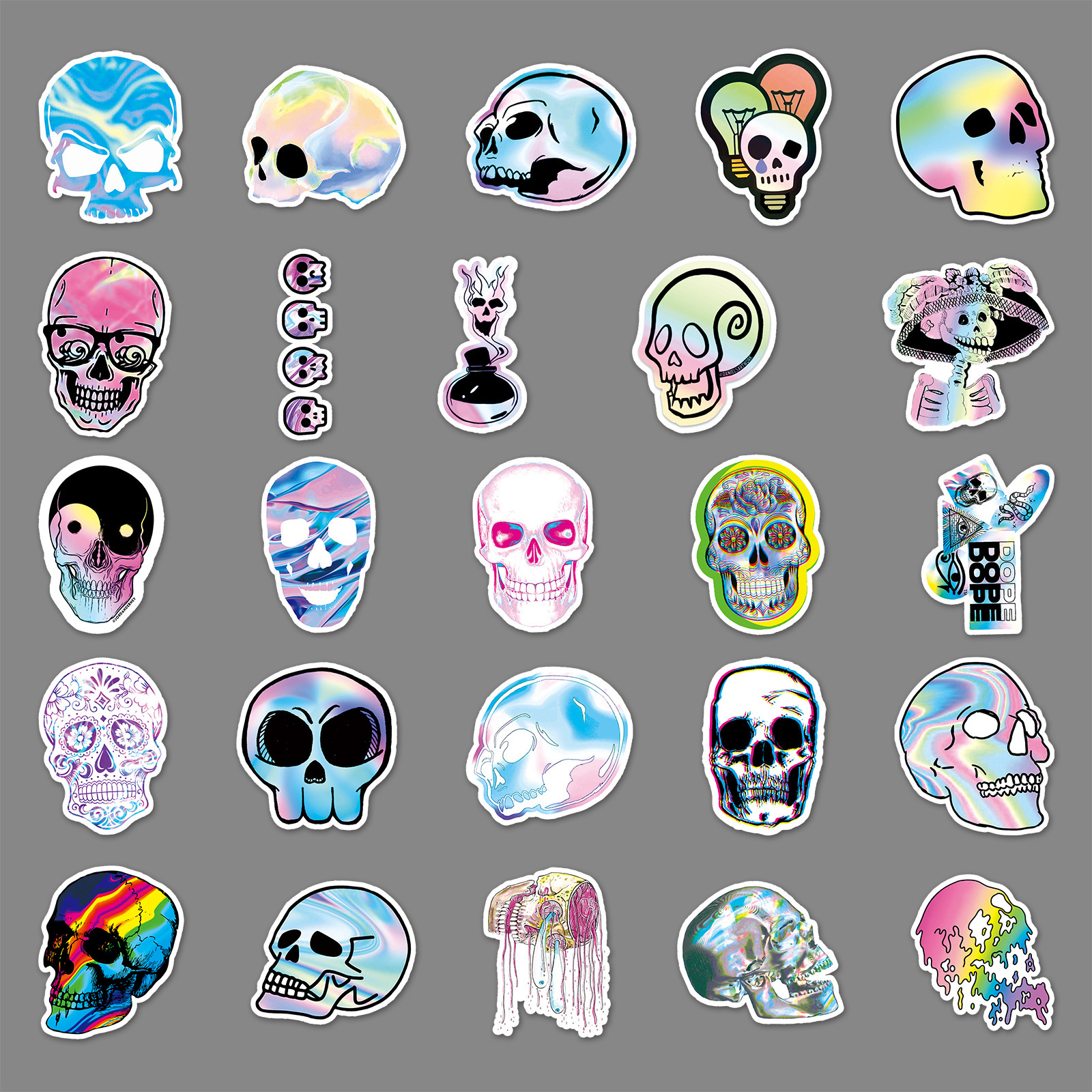 Skull Doodle Stickers 50pcs
