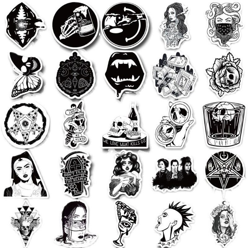 Gothic Diablo Style stickers 50pcs