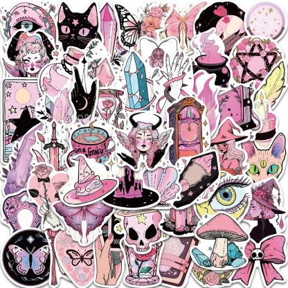 The Pink Witch stickers 50pcs