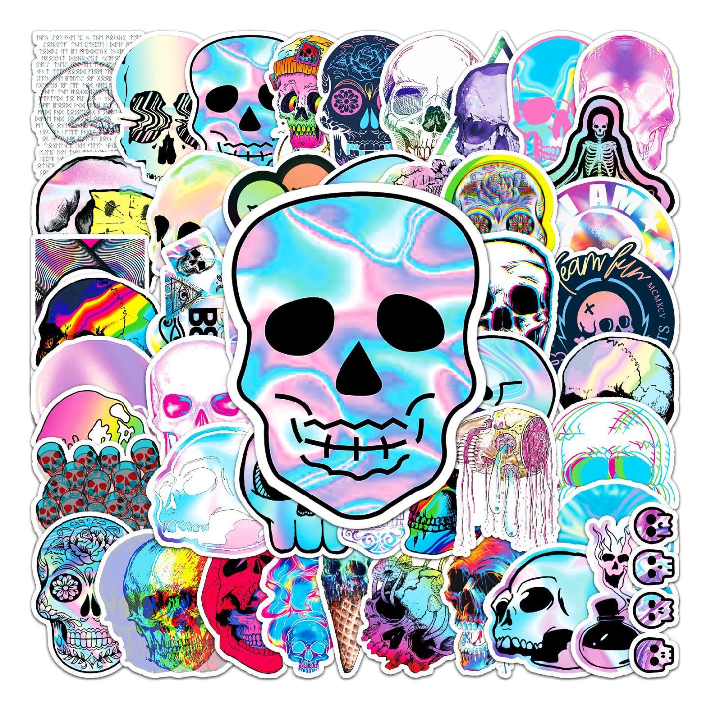 Skull Doodle Stickers 50pcs