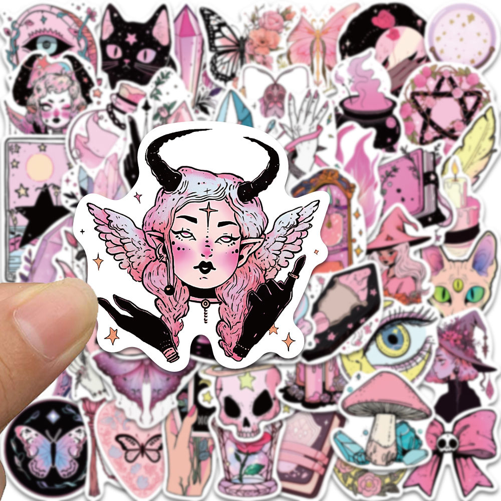 The Pink Witch stickers 50pcs