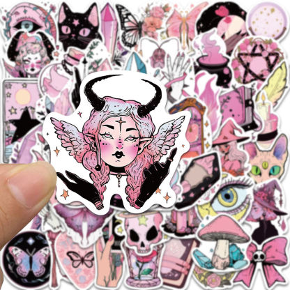 The Pink Witch stickers 50pcs