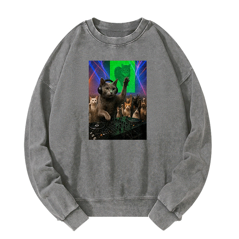 Purr-ty Beats Washed Sweatshirt