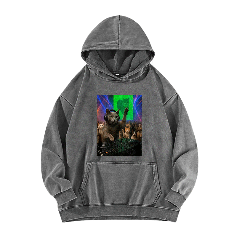 Purr-ty Beats Washed Hoodie