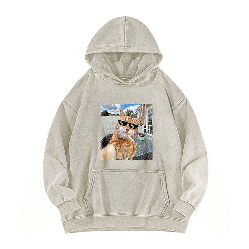 Urban Feline Cool Washed Hoodie