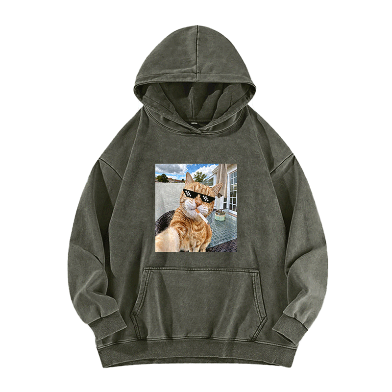Urban Feline Cool Washed Hoodie