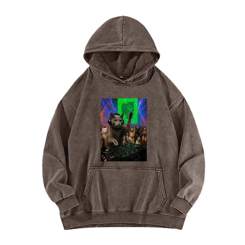 Purr-ty Beats Washed Hoodie