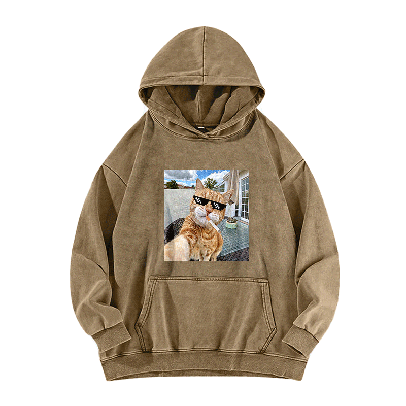 Urban Feline Cool Washed Hoodie