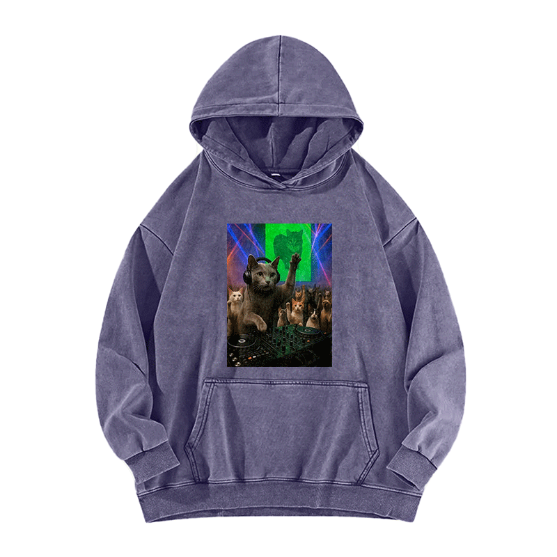 Purr-ty Beats Washed Hoodie