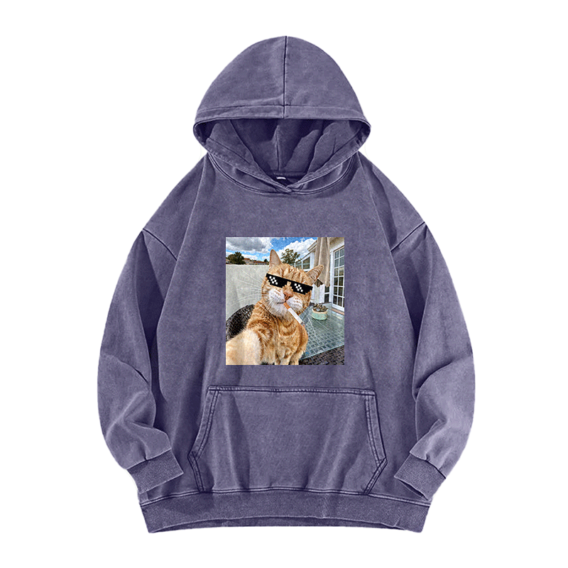 Urban Feline Cool Washed Hoodie